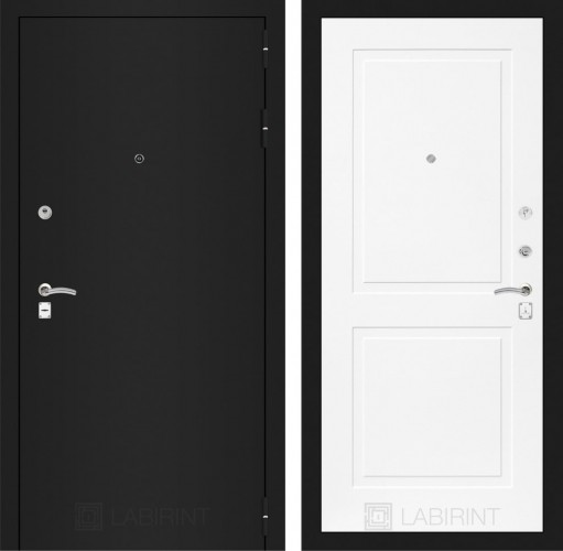 Входная дверь CLASSIC шагрень черная 11 - Белый софт